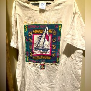 Vintage Sherry Florida miami beach graphic design 80s original shirt size large
